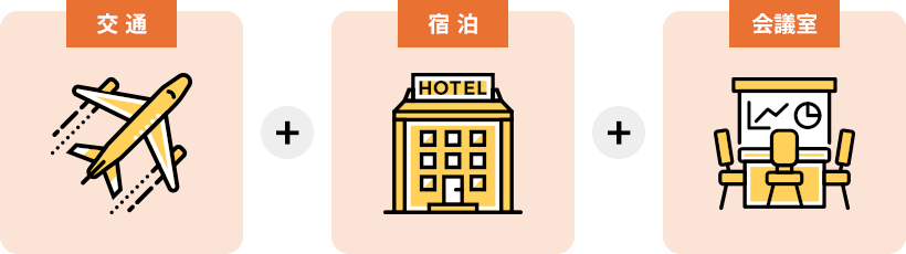 交通＋宿泊＋会議室