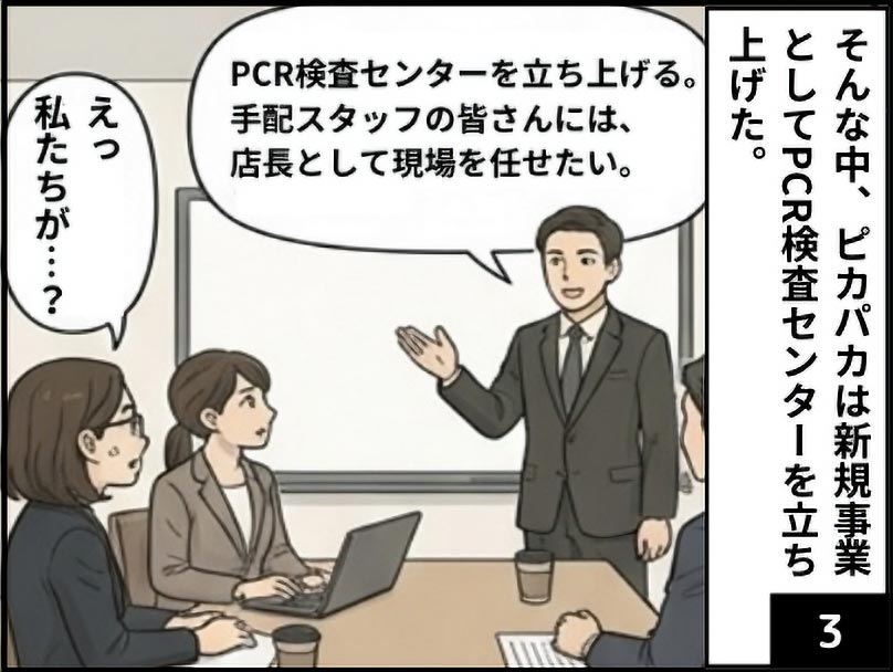 そんな中ピカパカは新規事業としてPCR検査センターを立ち上げた