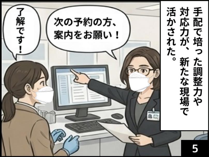 手配で培った調整力や対応力が活かされた